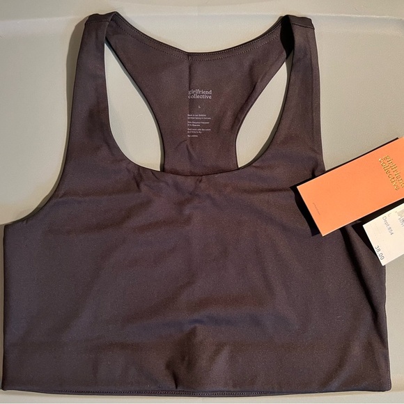 Girlfriend Collective Dark Gray Sports Bra - Picture 1 of 2